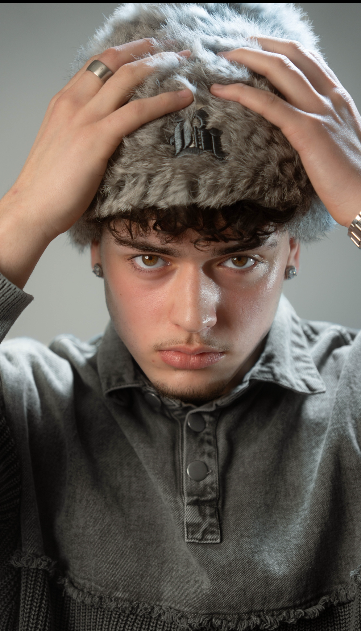 CROCHET GREY BEANIE