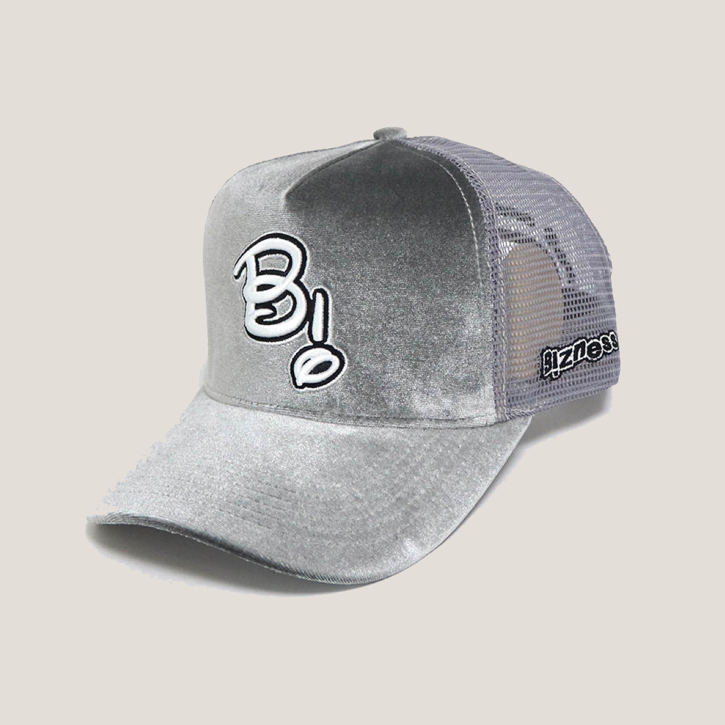 1 OF 1 GREY TRUCKER HAT